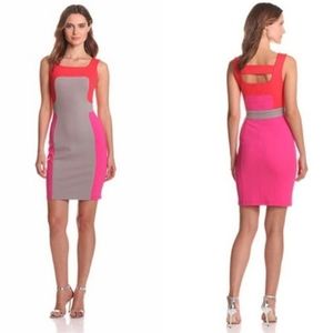 Yoana Baraschi Color Block Spring Summer Midi Dress Size 6/8